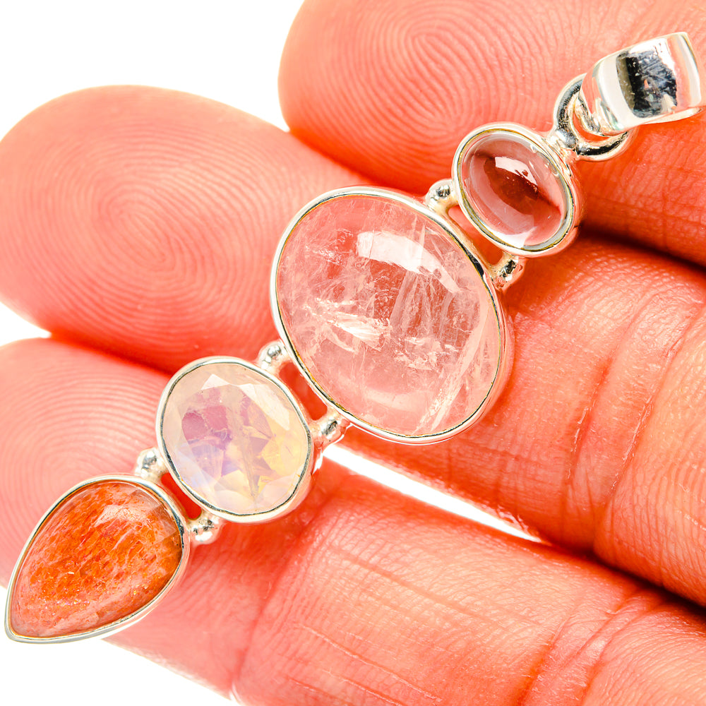 Rose Quartz Pendants handcrafted by Anasilvercos - PD27397