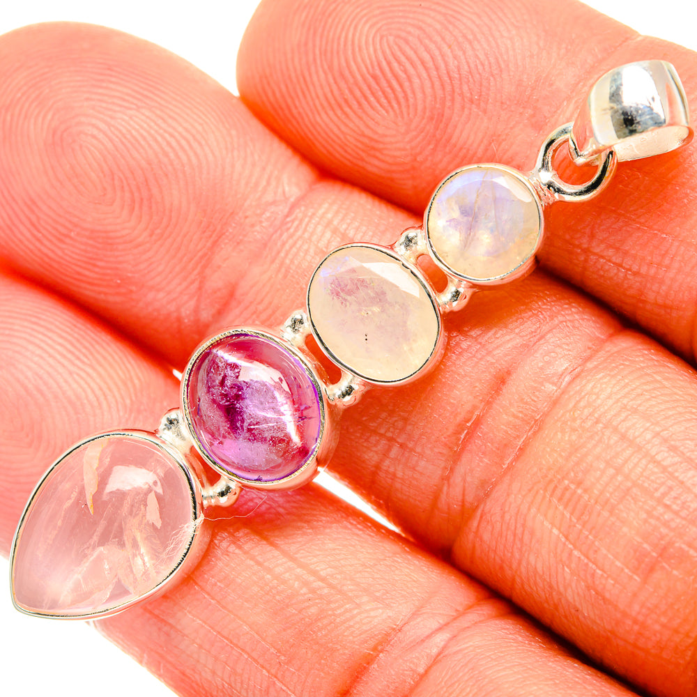 Rose Quartz Pendants handcrafted by Anasilvercos - PD27399