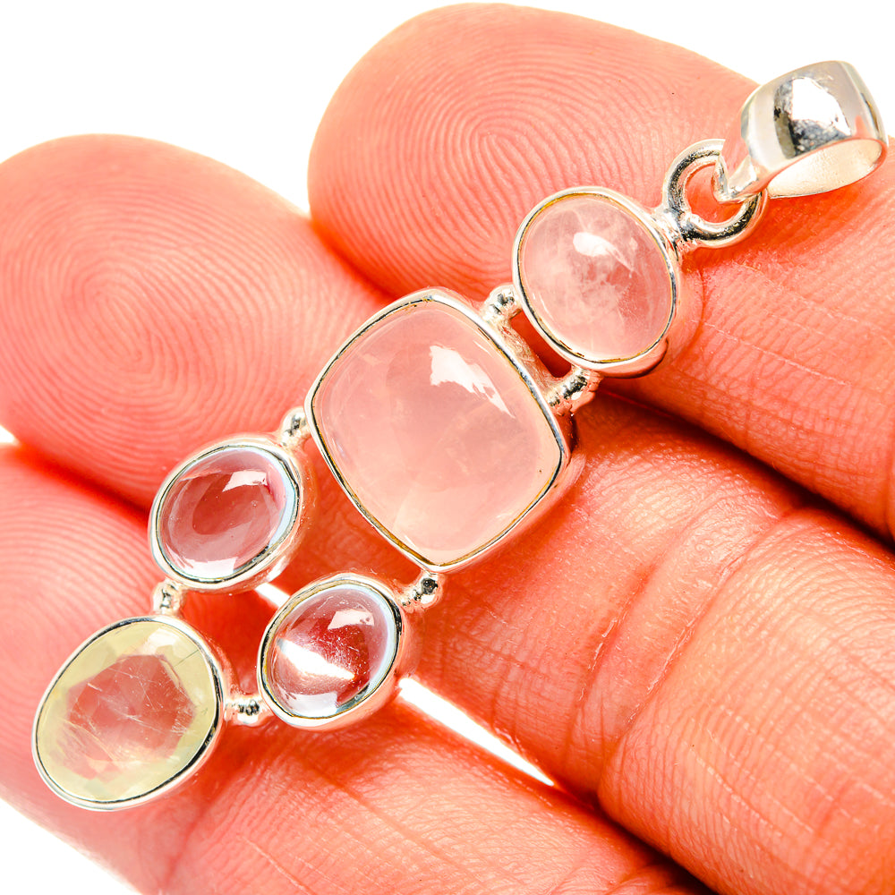 Rose Quartz Pendants handcrafted by Anasilvercos - PD27401