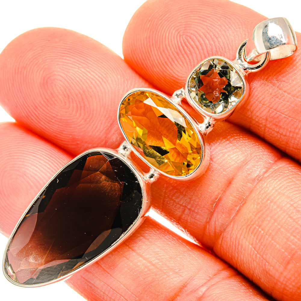 Smoky Quartz Pendants handcrafted by Anasilvercos - PD27408