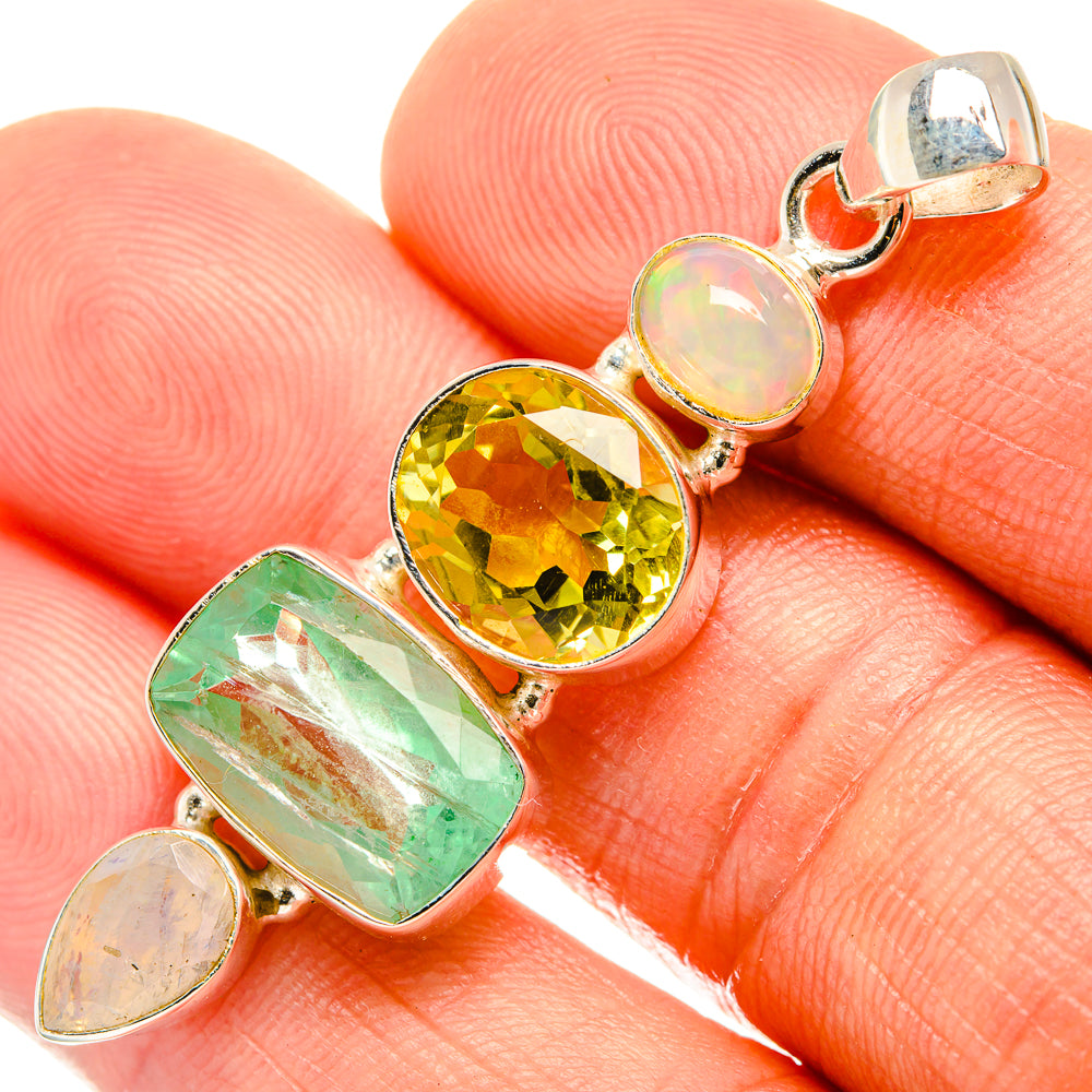 Green Fluorite Pendants handcrafted by Anasilvercos - PD27421