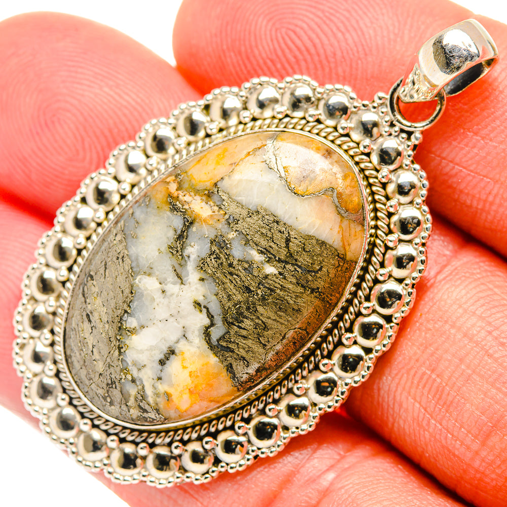 Pyrite Agate Pendants handcrafted by Anasilvercos - PD27424