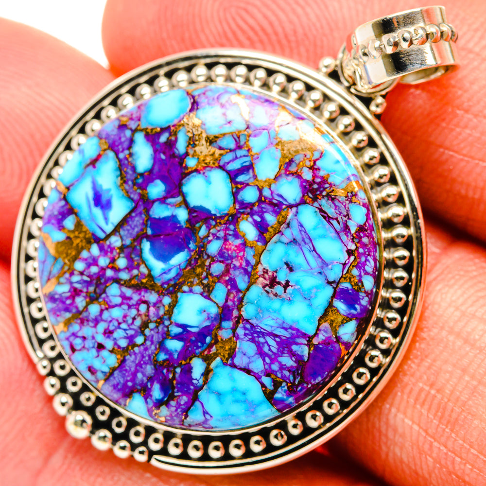Purple Copper Composite Turquoise Pendants handcrafted by Anasilvercos - PD27426
