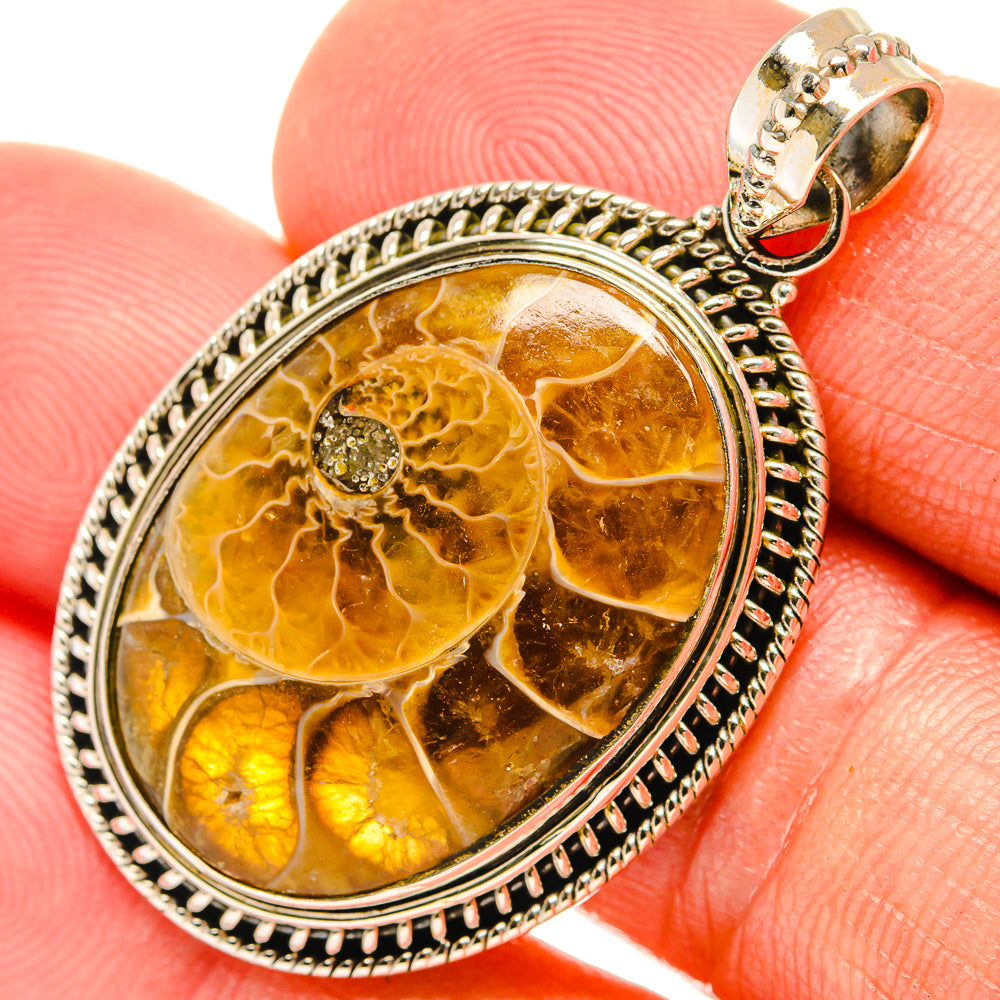 Ammonite Fossil Pendants handcrafted by Anasilvercos - PD27431