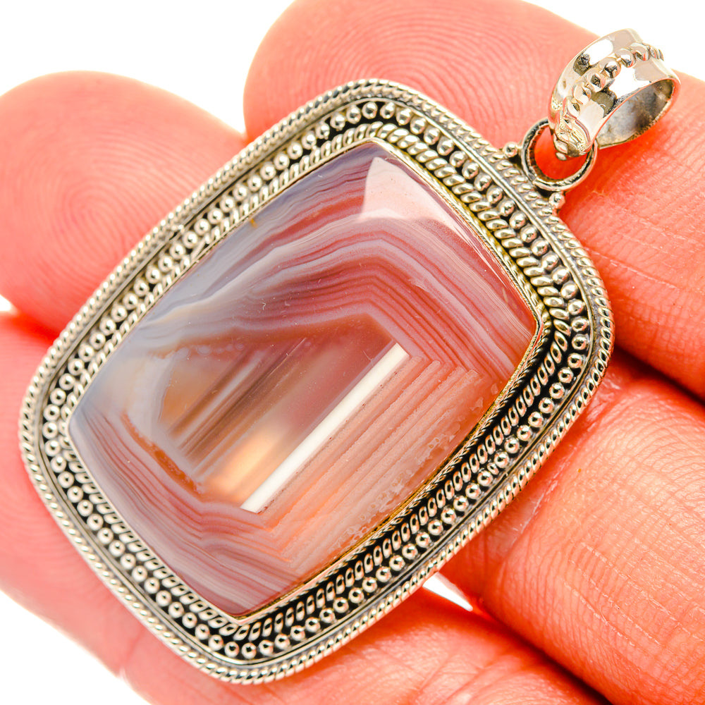 Botswana Agate Pendants handcrafted by Anasilvercos - PD27439