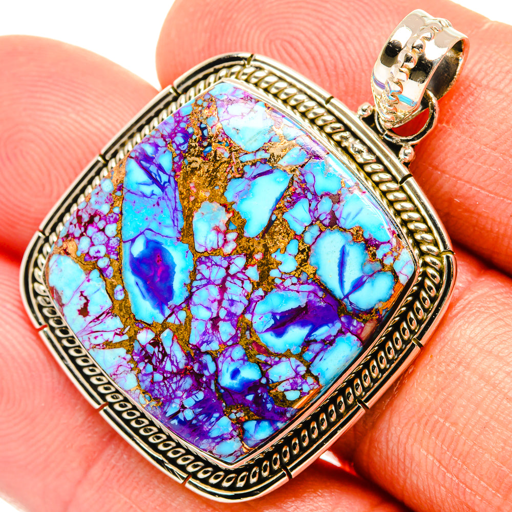 Purple Copper Composite Turquoise Pendants handcrafted by Anasilvercos - PD27445