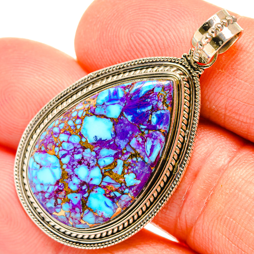 Purple Copper Composite Turquoise Pendants handcrafted by Anasilvercos - PD27465