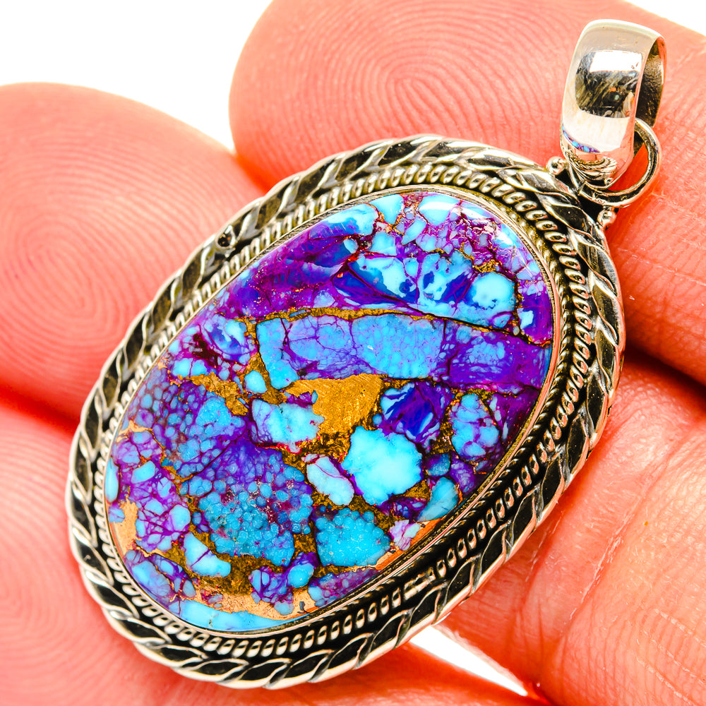 Purple Copper Composite Turquoise Pendants handcrafted by Anasilvercos - PD27466