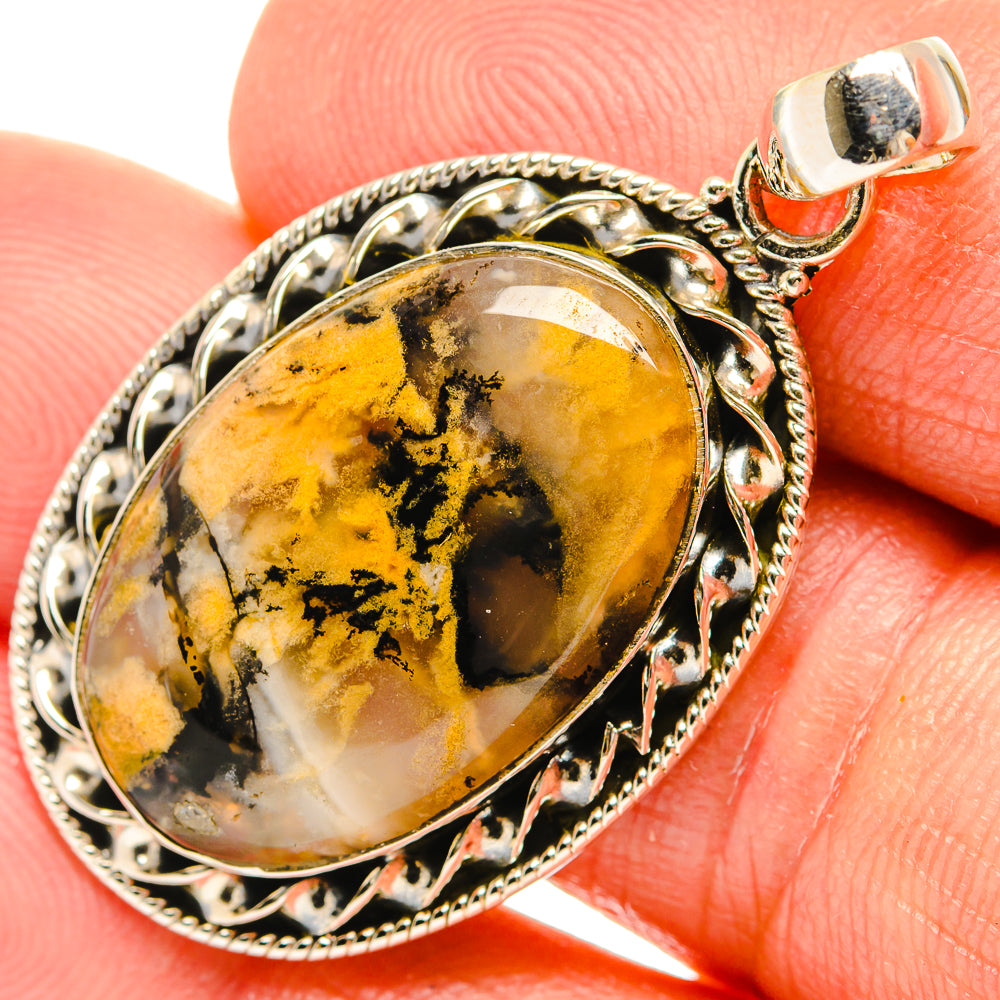 Plume Agate Pendants handcrafted by Anasilvercos - PD27474