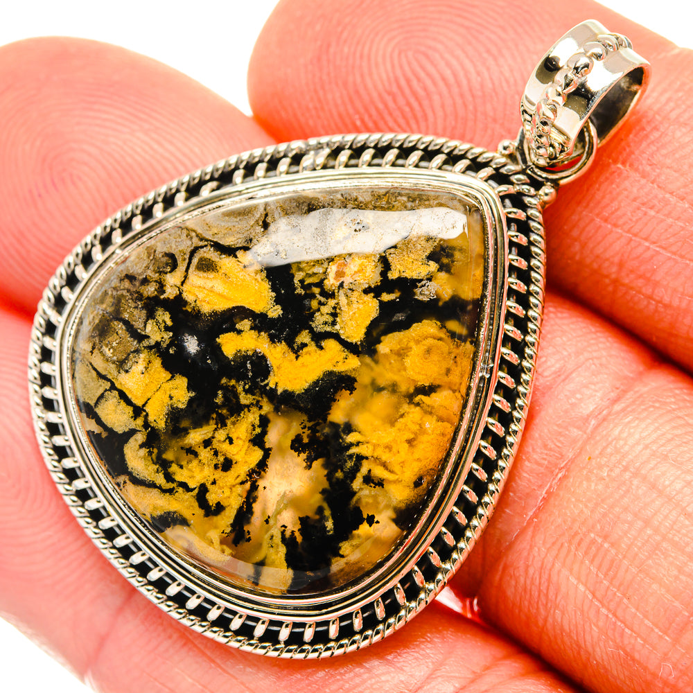 Plume Agate Pendants handcrafted by Anasilvercos - PD27479