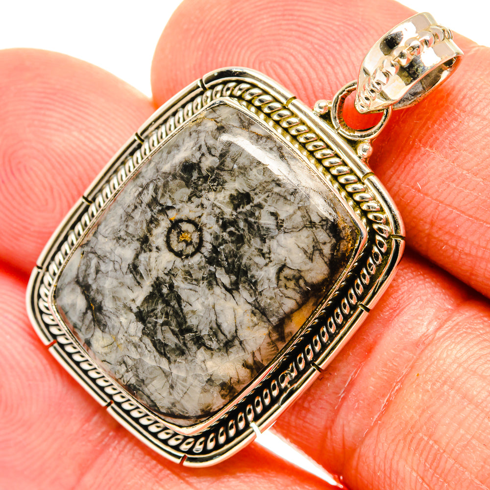 Moroccan Goniatite Fossil Pendants handcrafted by Anasilvercos - PD27484