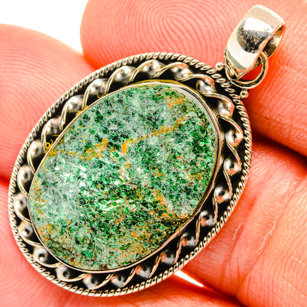 Green Fuchsite Pendants handcrafted by Anasilvercos - PD27615