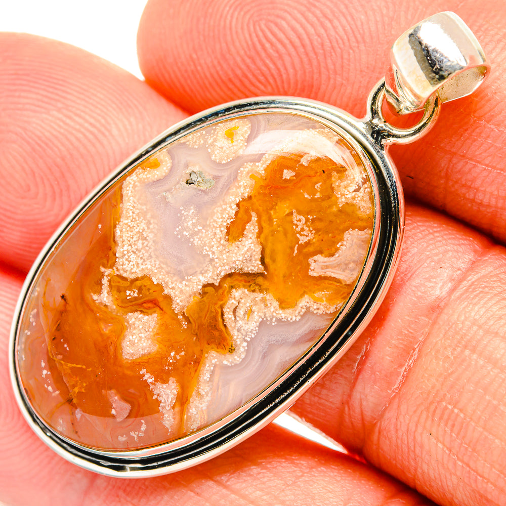 Plume Agate Pendants handcrafted by Anasilvercos - PD27621