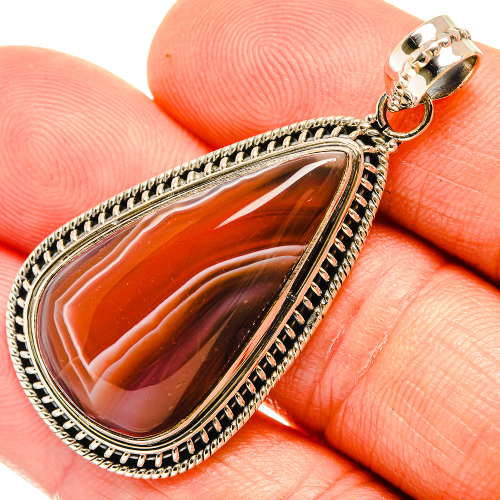 Red Botswana Agate Pendants handcrafted by Anasilvercos - PD27633