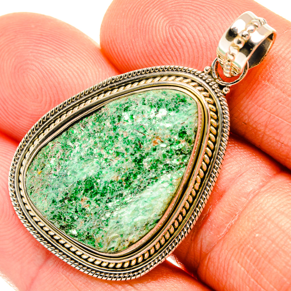 Green Fuchsite Pendants handcrafted by Anasilvercos - PD27642