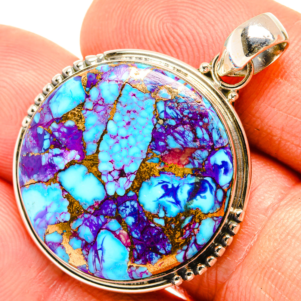 Purple Copper Composite Turquoise Pendants handcrafted by Anasilvercos - PD27654