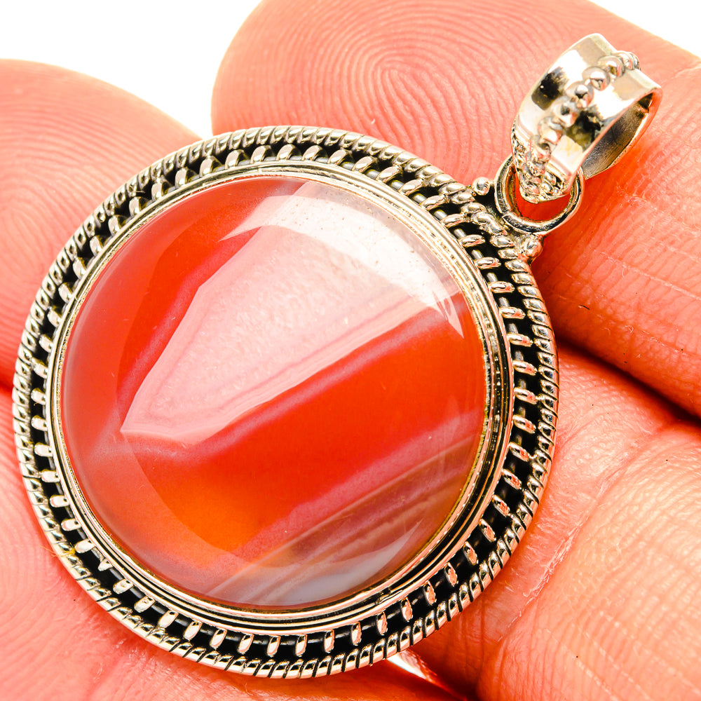 Red Botswana Agate Pendants handcrafted by Anasilvercos - PD27665