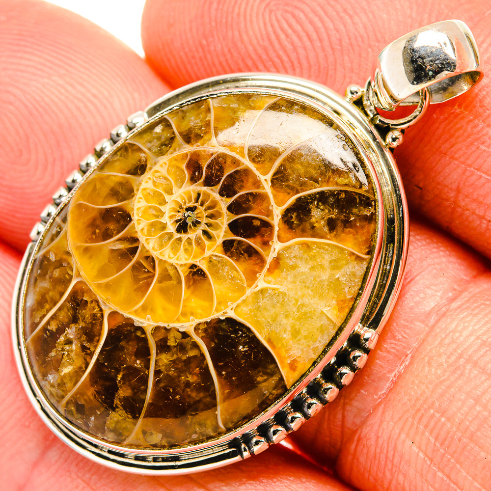 Ammonite Fossil Pendants handcrafted by Anasilvercos - PD27670