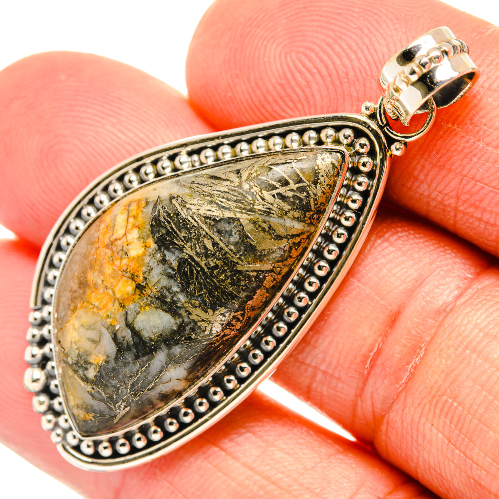 Pyrite Agate Pendants handcrafted by Anasilvercos - PD27677