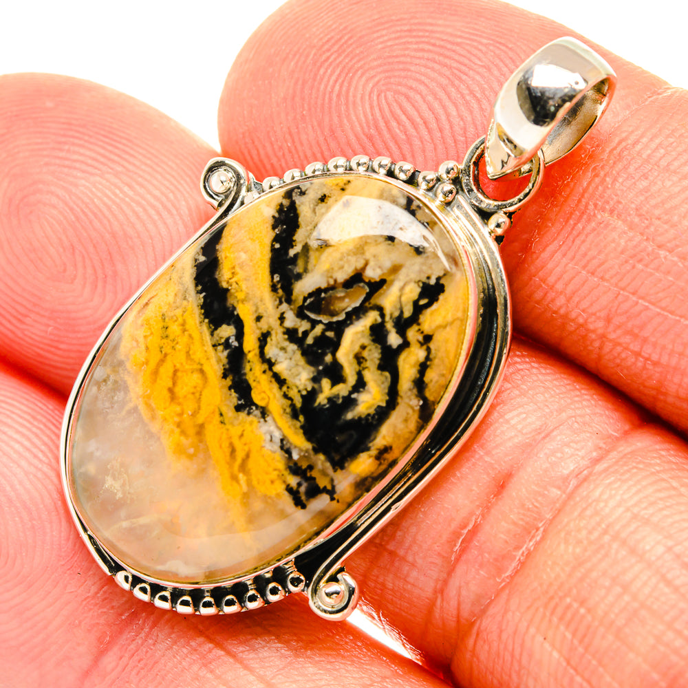 Plume Agate Pendants handcrafted by Anasilvercos - PD27680