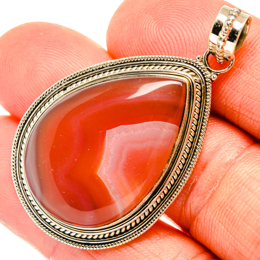 Red Botswana Agate Pendants handcrafted by Anasilvercos - PD27695