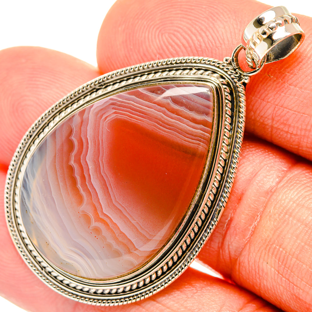 Red Botswana Agate Pendants handcrafted by Anasilvercos - PD27698