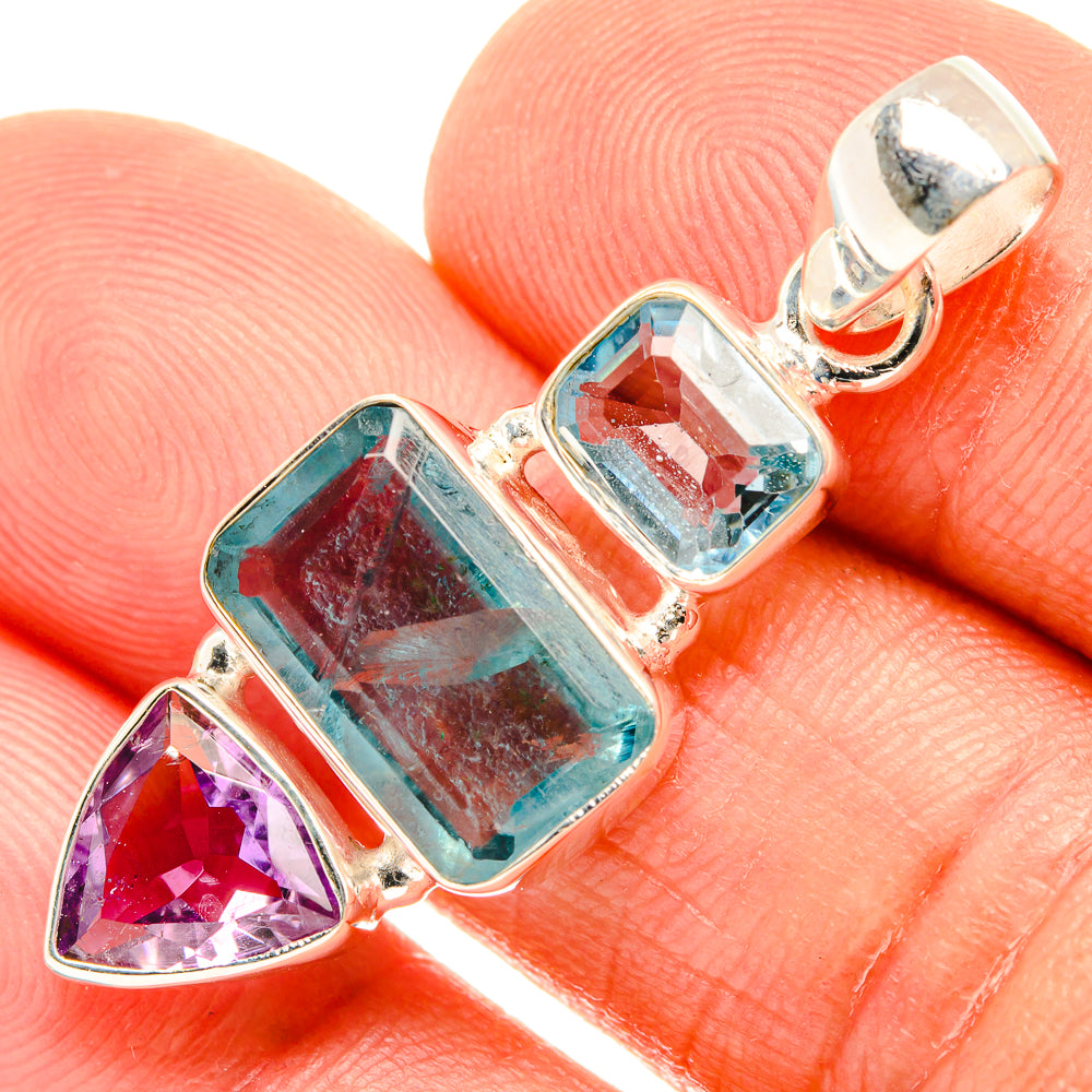 Blue Topaz Pendants handcrafted by Anasilvercos - PD27727