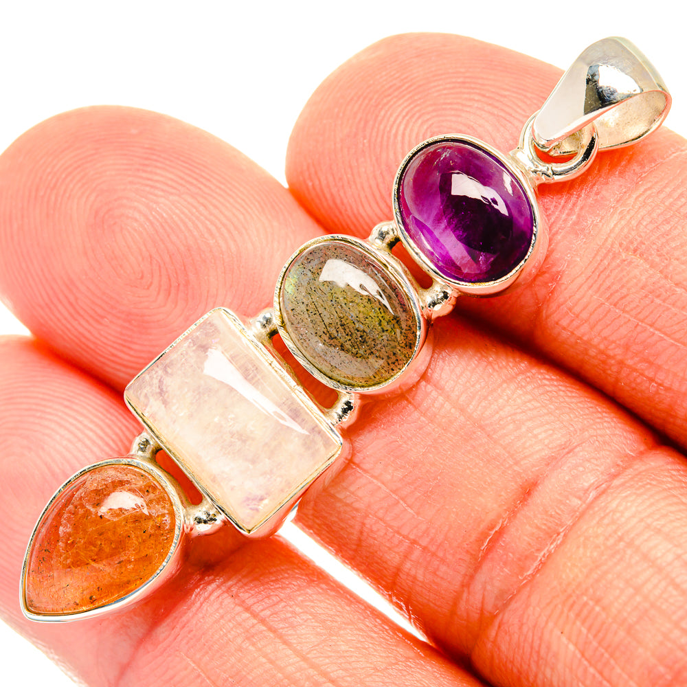 Rainbow Moonstone Pendants handcrafted by Anasilvercos - PD27731