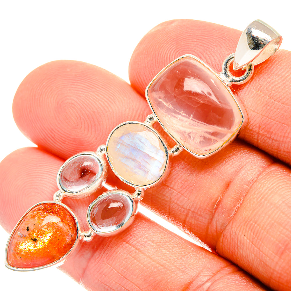 Rose Quartz Pendants handcrafted by Anasilvercos - PD27749