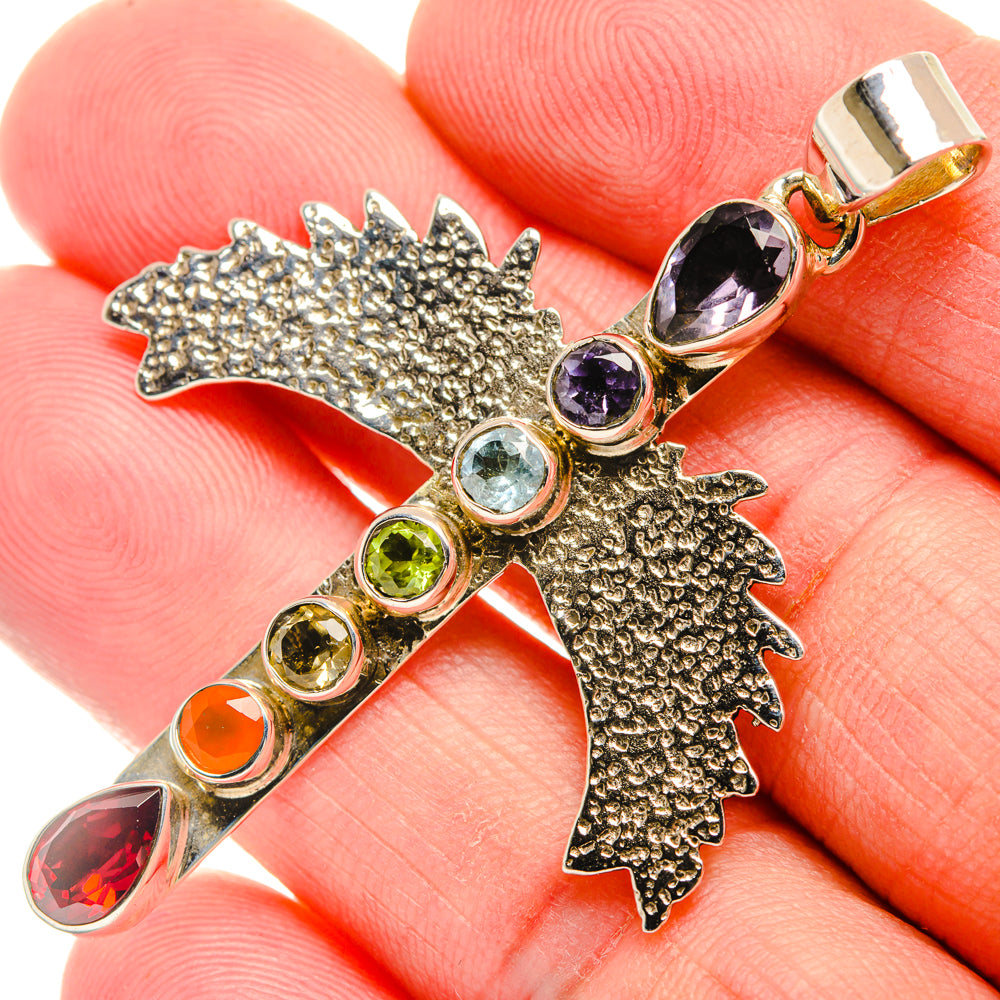 Multi-Stone Chakra Pendants handcrafted by Anasilvercos - PD27873