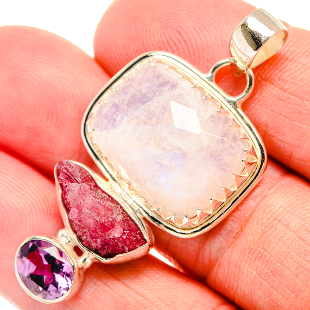 Rainbow Moonstone Pendants handcrafted by Anasilvercos - PD27887