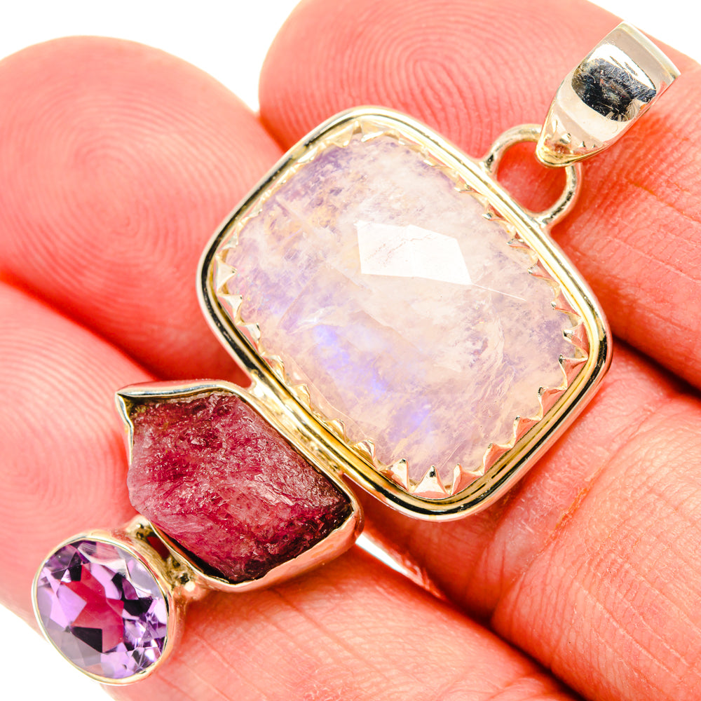 Rainbow Moonstone Pendants handcrafted by Anasilvercos - PD27888