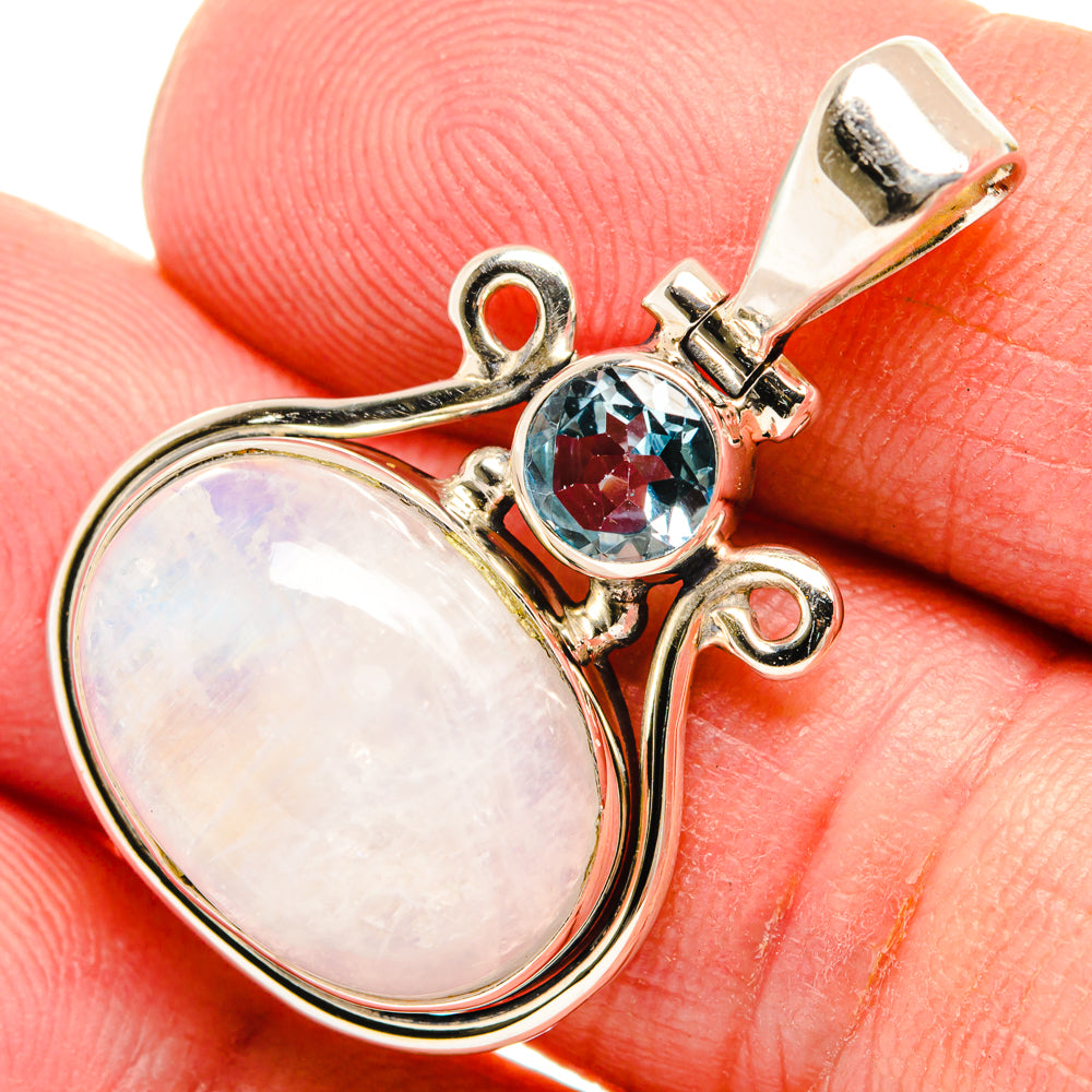 Rainbow Moonstone Pendants handcrafted by Anasilvercos - PD27890
