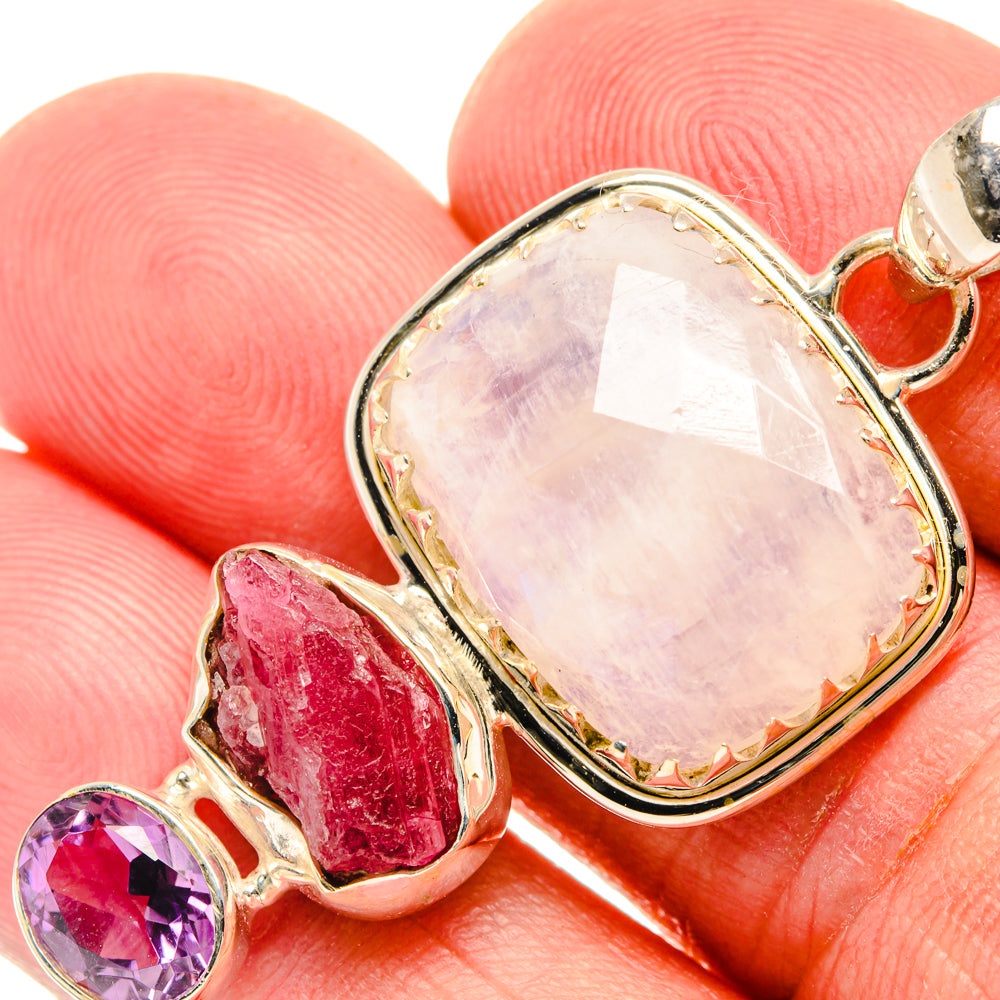 Rainbow Moonstone Pendants handcrafted by Anasilvercos - PD27891