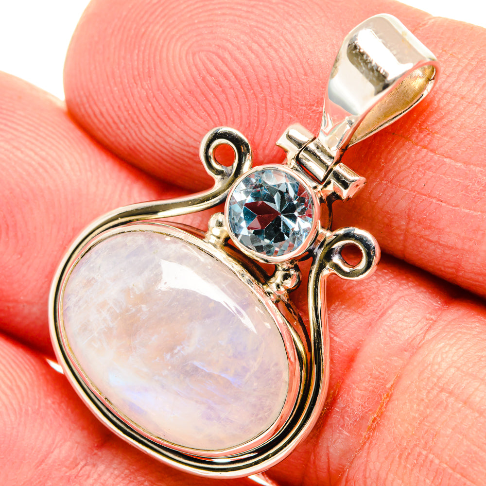 Rainbow Moonstone Pendants handcrafted by Anasilvercos - PD27893