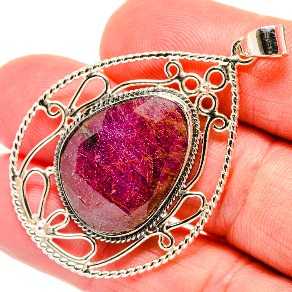 Ruby Pendants handcrafted by Anasilvercos - PD27899