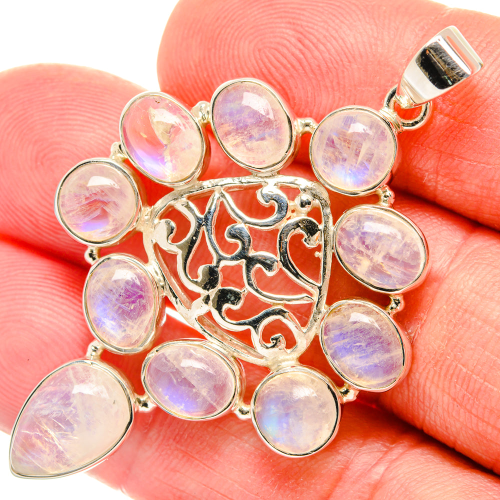 Rainbow Moonstone Pendants handcrafted by Anasilvercos - PD27908