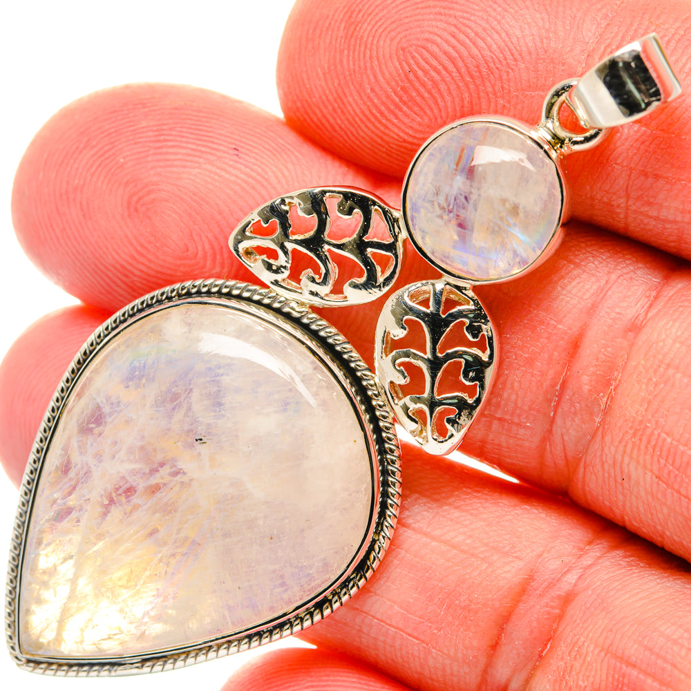 Rainbow Moonstone Pendants handcrafted by Anasilvercos - PD27925