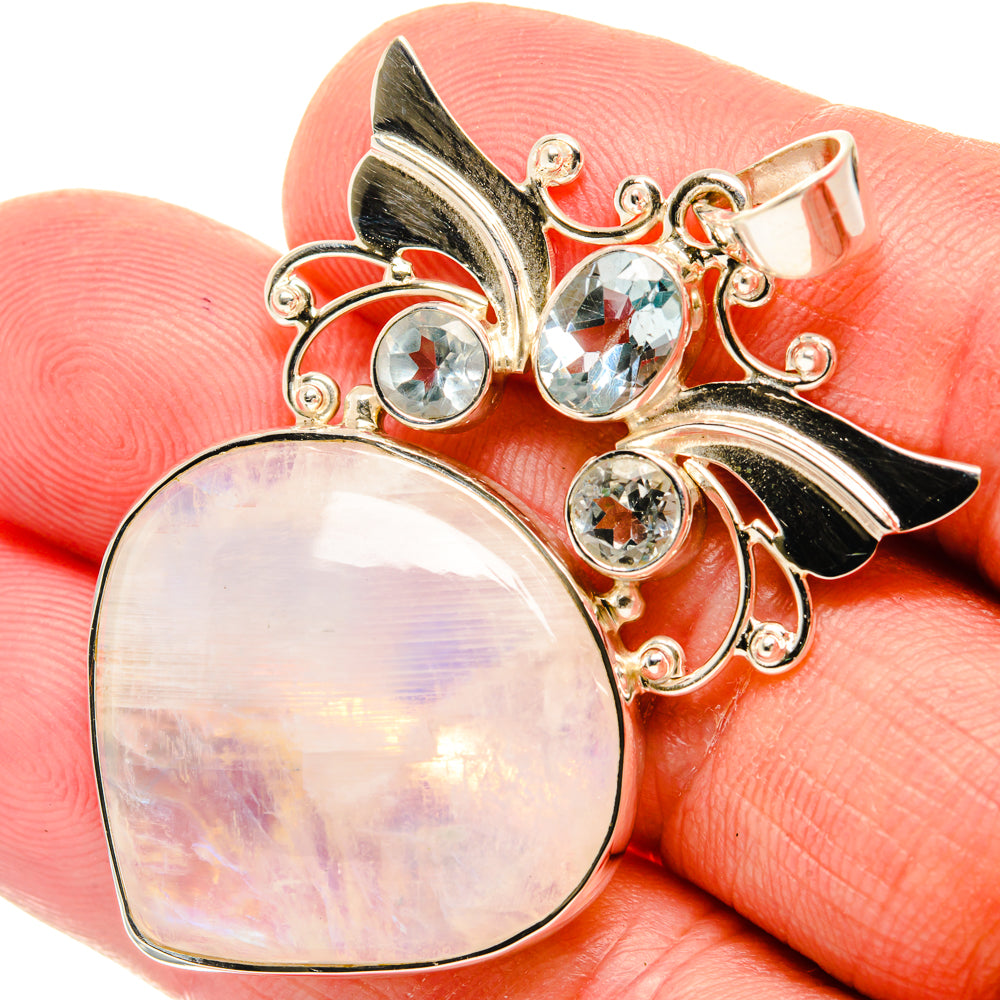 Rainbow Moonstone Pendants handcrafted by Anasilvercos - PD27926