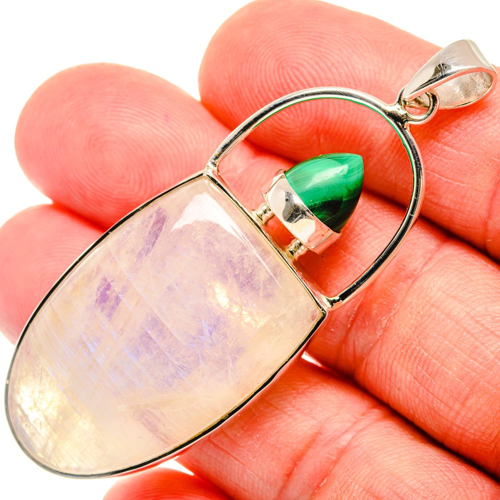 Rainbow Moonstone Pendants handcrafted by Anasilvercos - PD27931