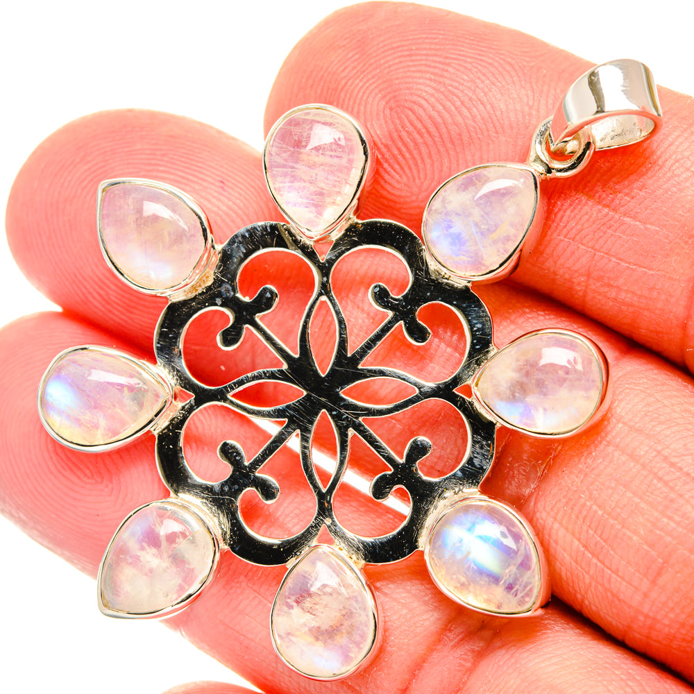 Rainbow Moonstone Pendants handcrafted by Anasilvercos - PD27932