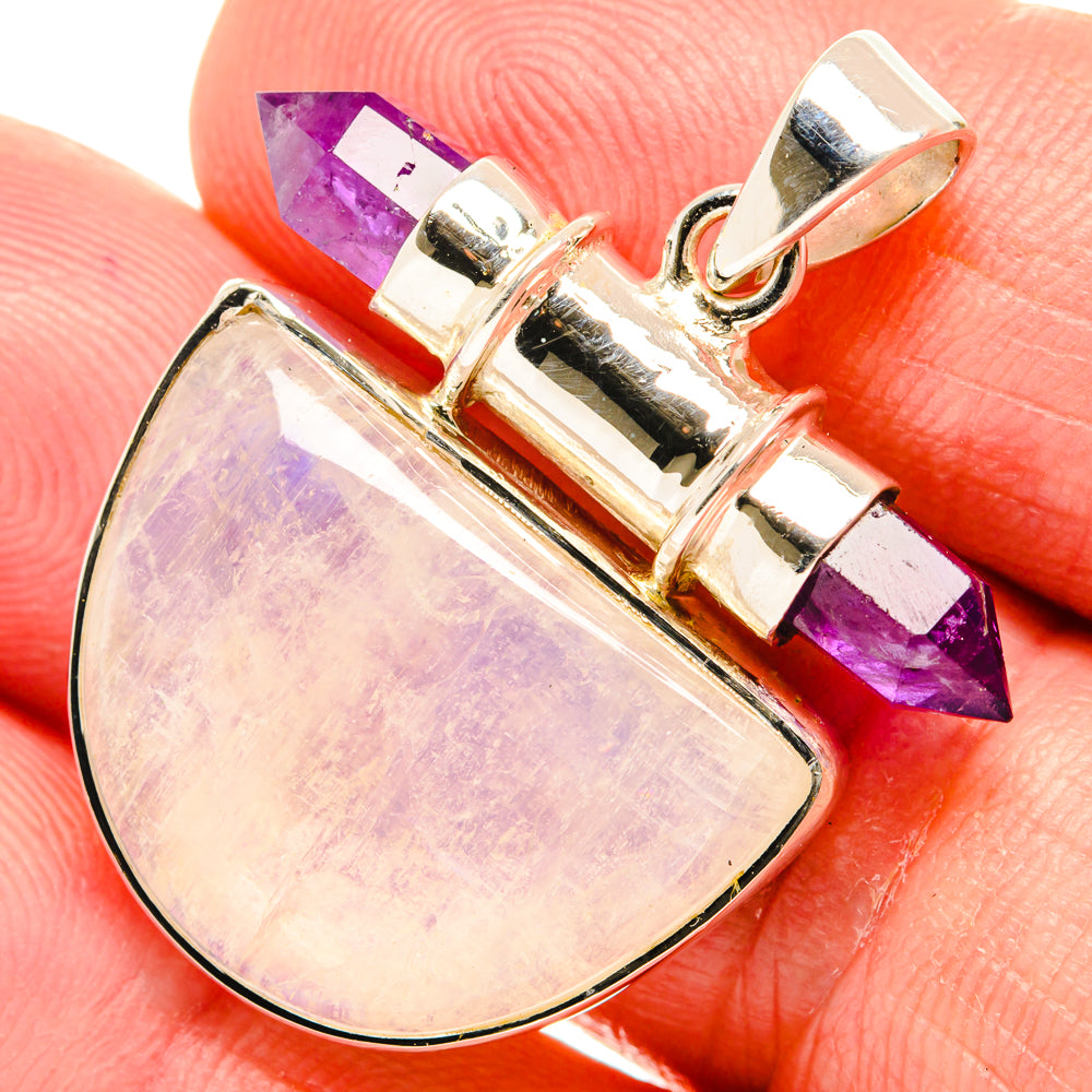 Rainbow Moonstone Pendants handcrafted by Anasilvercos - PD27933