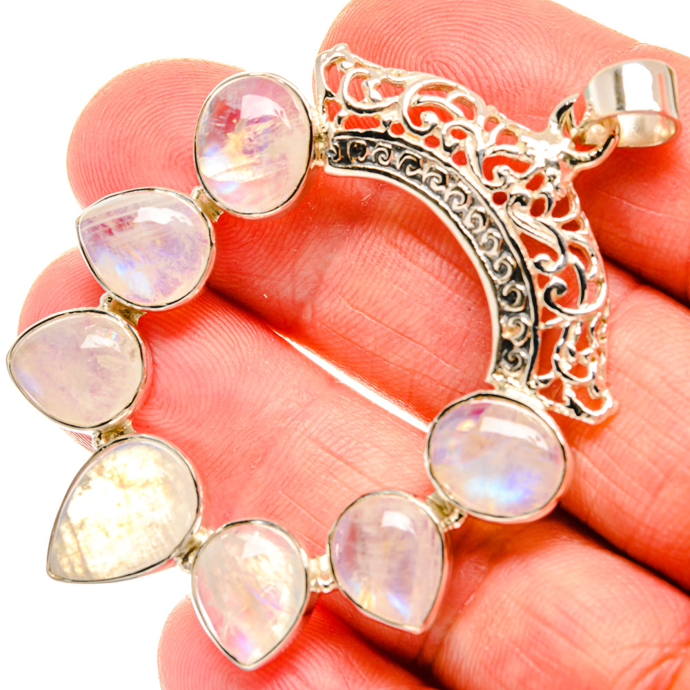 Rainbow Moonstone Pendants handcrafted by Anasilvercos - PD27934