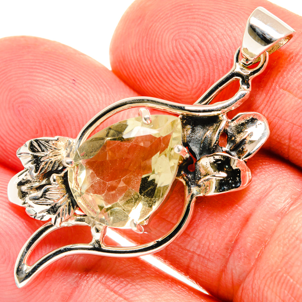 Green Amethyst Pendants handcrafted by Anasilvercos - PD28011