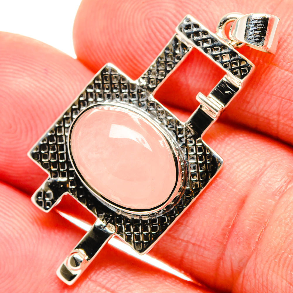 Rose Quartz Pendants handcrafted by Anasilvercos - PD28024