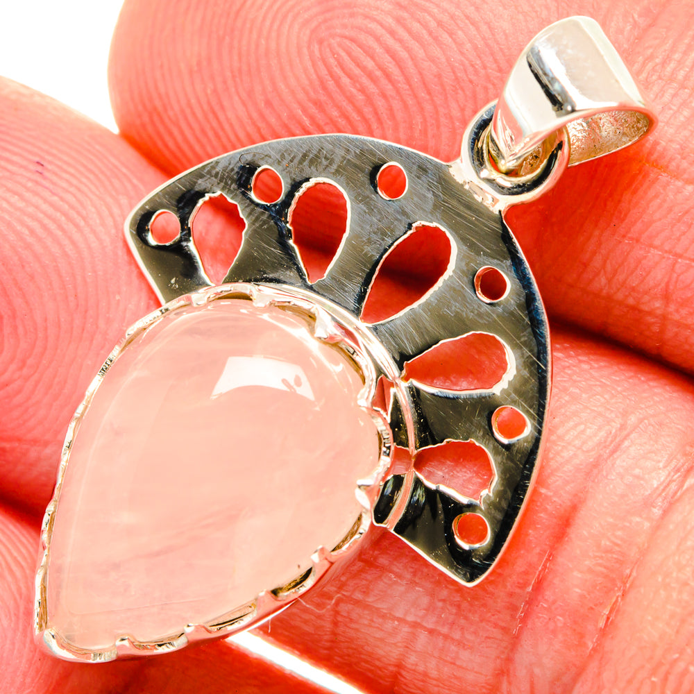 Rose Quartz Pendants handcrafted by Anasilvercos - PD28030