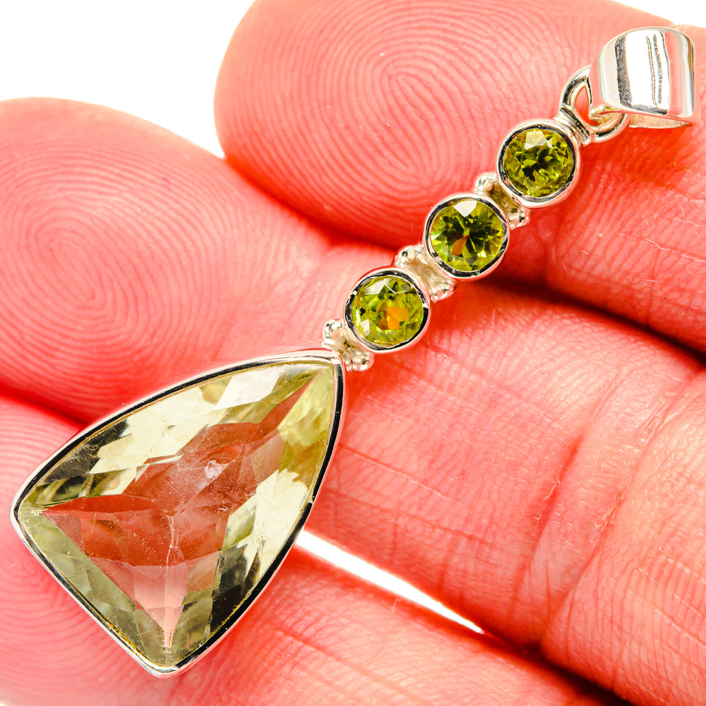 Green Amethyst Pendants handcrafted by Anasilvercos - PD28033