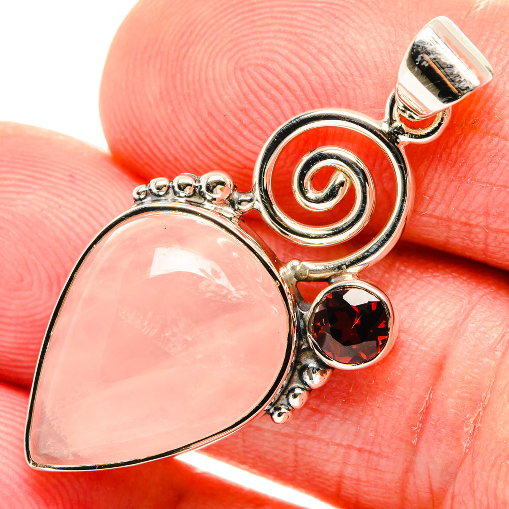Rose Quartz Pendants handcrafted by Anasilvercos - PD28051