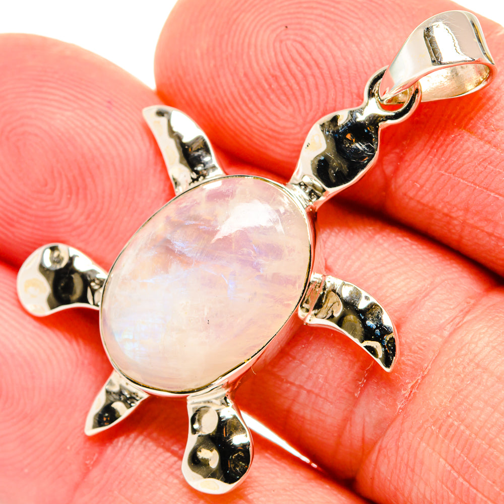Rainbow Moonstone Pendants handcrafted by Anasilvercos - PD28058