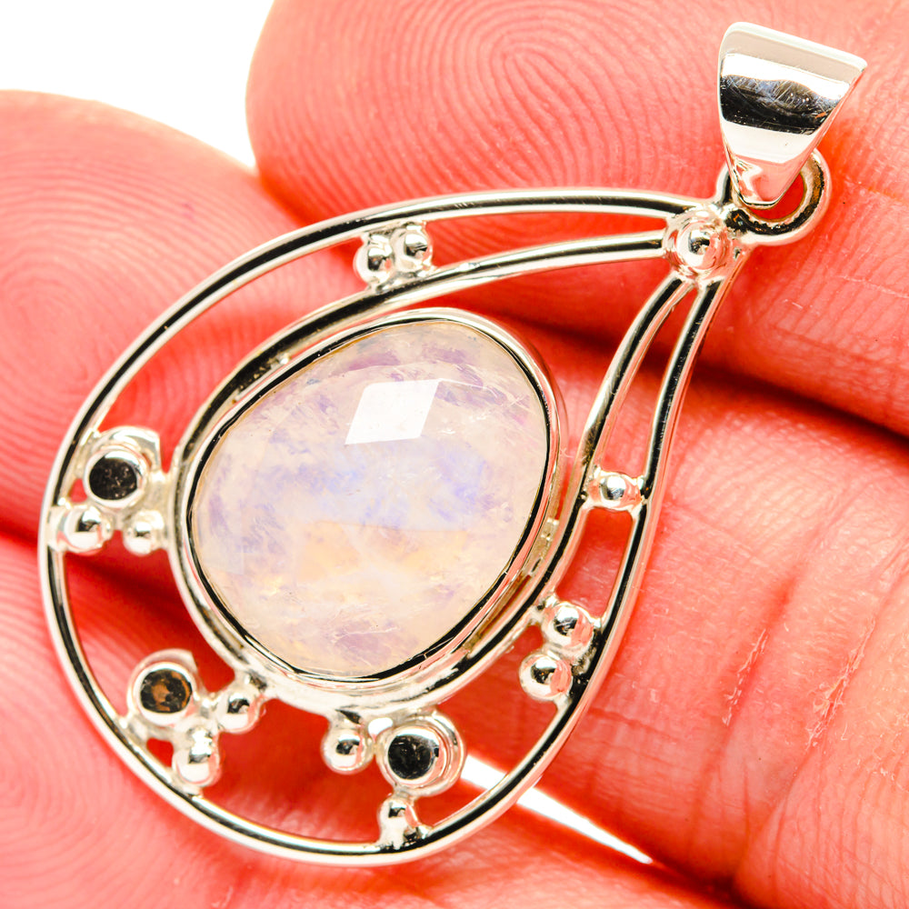 Rainbow Moonstone Pendants handcrafted by Anasilvercos - PD28065
